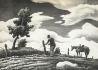 Thomas Hart Benton THE FENCE MENDER Lithograph - Sold for $2,944 on 03-01-2025 (Lot 389).jpg